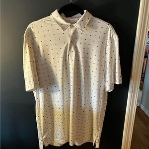 Izod Cream Polo Shirt with Subtle Pattern